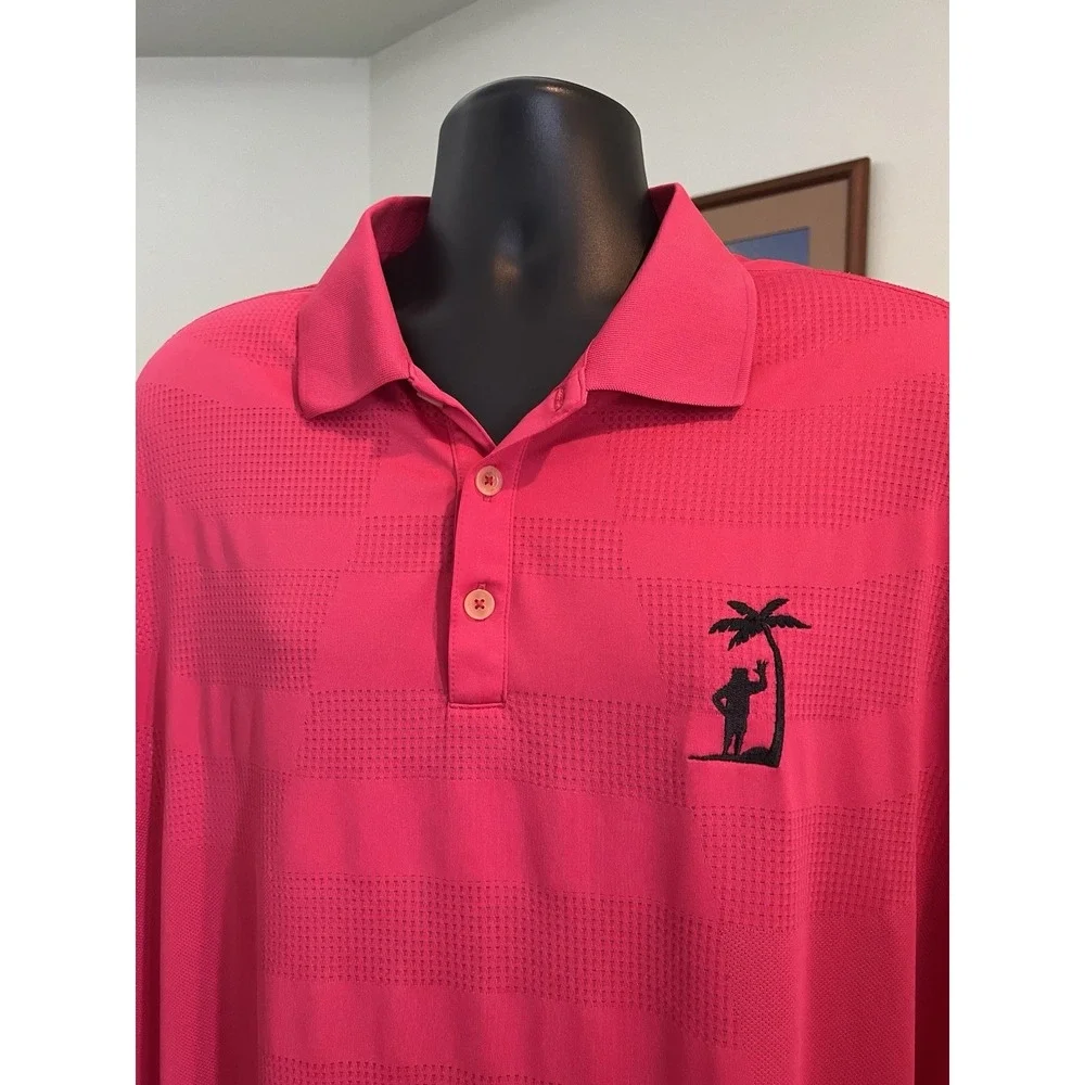 Nike Golf Tour Performance Dri-Fit Magenta Pink Mens XXL Collared Polo Shirt Red